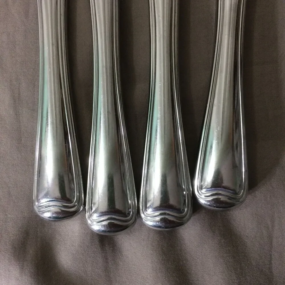Gorham Ribbon Edge Stainless Dinner Knives Set of 4, 9” Flatware Silverware